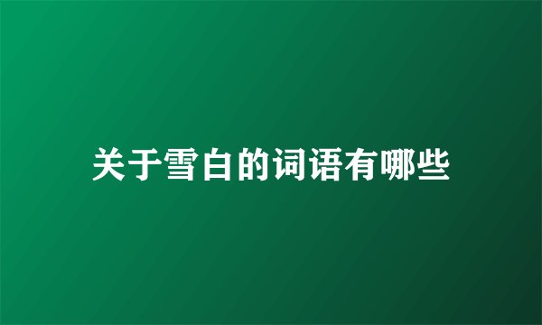关于雪白的词语有哪些