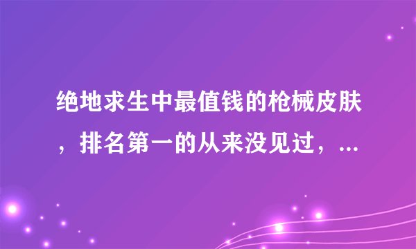 绝地求生中最值钱的枪械皮肤，排名第一的从来没见过，AWM未上榜