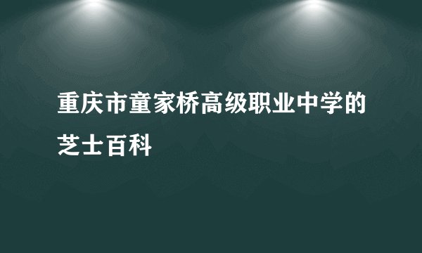 重庆市童家桥高级职业中学的芝士百科