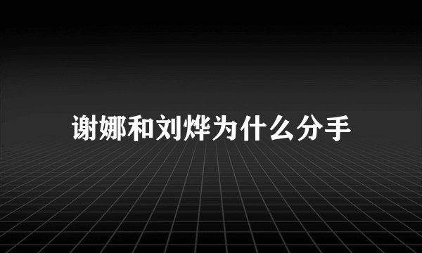 谢娜和刘烨为什么分手