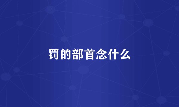 罚的部首念什么