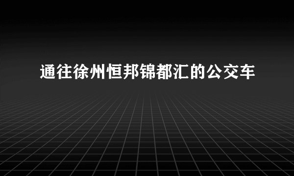 通往徐州恒邦锦都汇的公交车