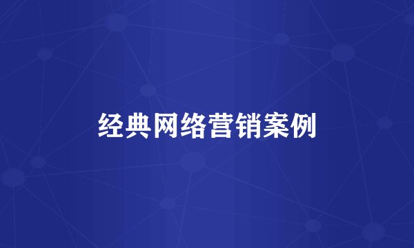 经典网络营销案例