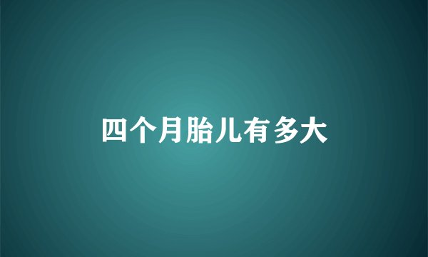 四个月胎儿有多大