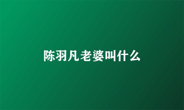陈羽凡老婆叫什么