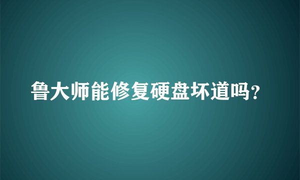 鲁大师能修复硬盘坏道吗？