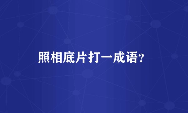 照相底片打一成语？