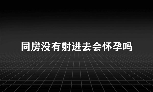 同房没有射进去会怀孕吗
