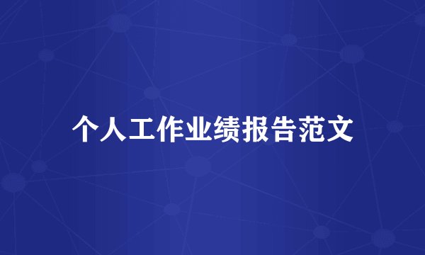 个人工作业绩报告范文