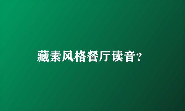 藏素风格餐厅读音？