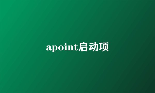 apoint启动项