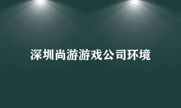 深圳尚游游戏公司环境