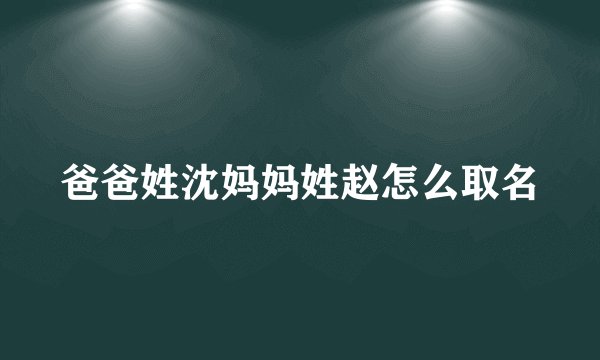 爸爸姓沈妈妈姓赵怎么取名