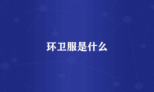 环卫服是什么