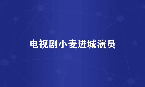 电视剧小麦进城演员