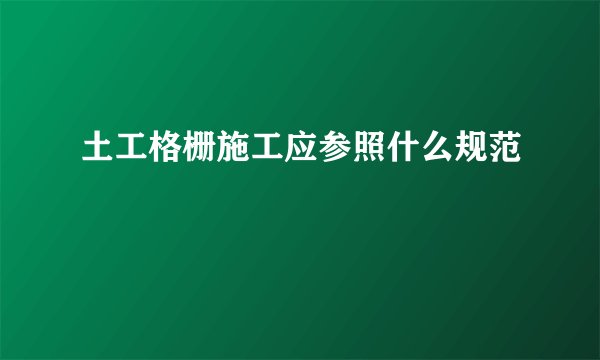 土工格栅施工应参照什么规范