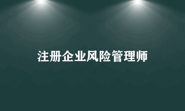 注册企业风险管理师