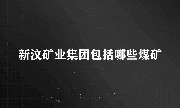 新汶矿业集团包括哪些煤矿