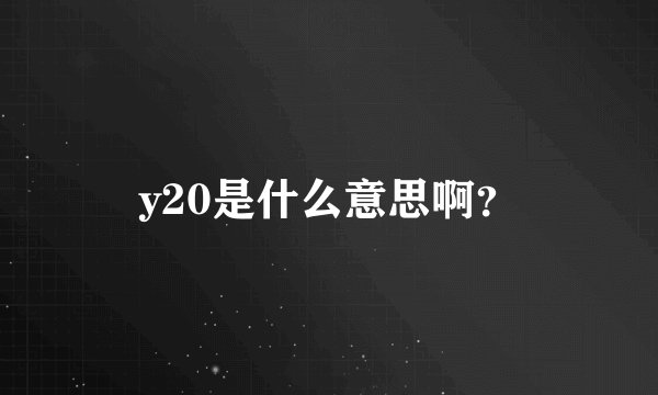 y20是什么意思啊？