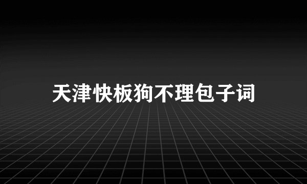 天津快板狗不理包子词