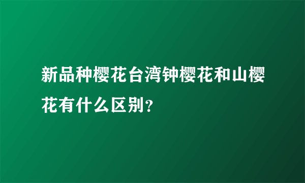 新品种樱花台湾钟樱花和山樱花有什么区别？