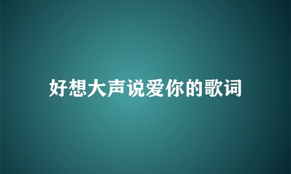 好想大声说爱你的歌词