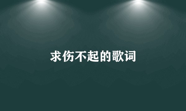 求伤不起的歌词