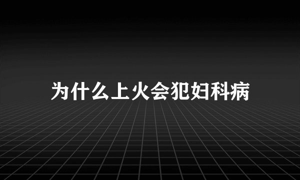 为什么上火会犯妇科病