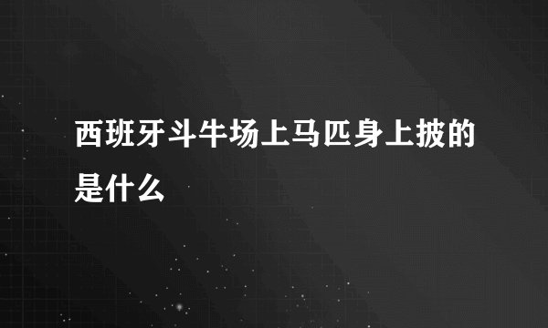 西班牙斗牛场上马匹身上披的是什么