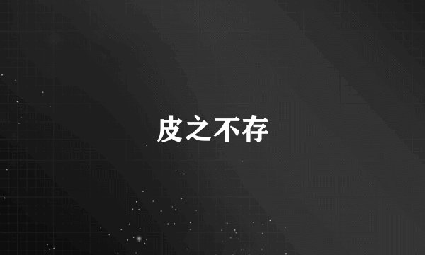 皮之不存