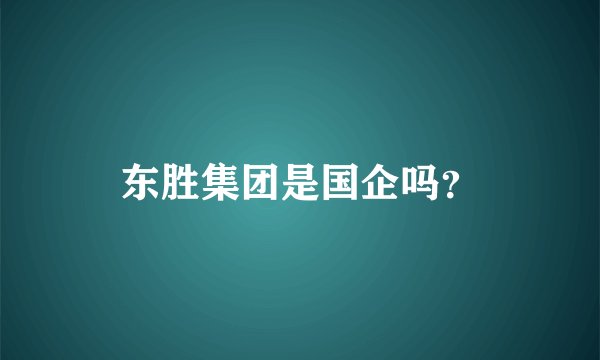 东胜集团是国企吗？