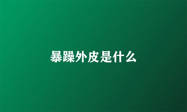 暴躁外皮是什么
