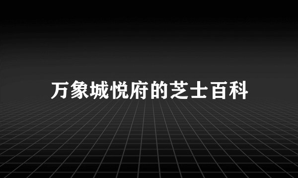 万象城悦府的芝士百科