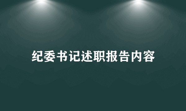 纪委书记述职报告内容