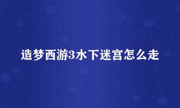 造梦西游3水下迷宫怎么走