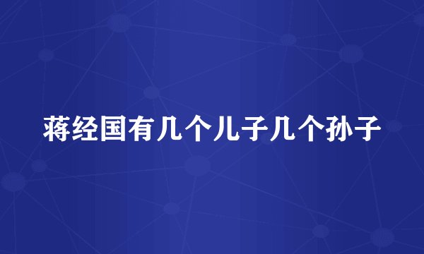 蒋经国有几个儿子几个孙子