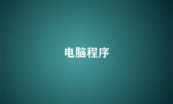电脑程序
