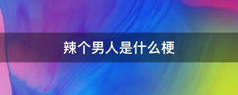 辣个男人是什么梗