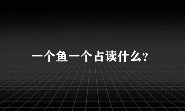 一个鱼一个占读什么？