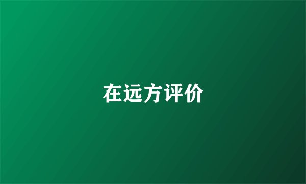 在远方评价