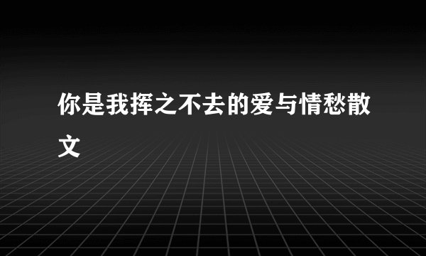 你是我挥之不去的爱与情愁散文