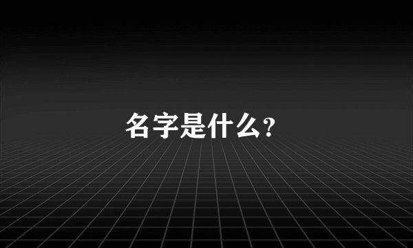 名字是什么？