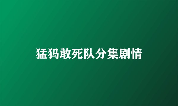 猛犸敢死队分集剧情