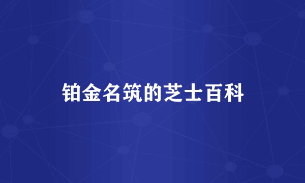 铂金名筑的芝士百科