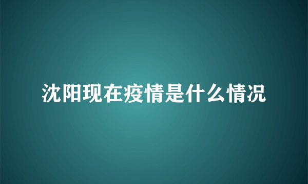 沈阳现在疫情是什么情况