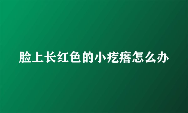 脸上长红色的小疙瘩怎么办