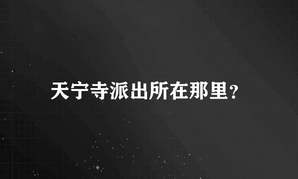 天宁寺派出所在那里？