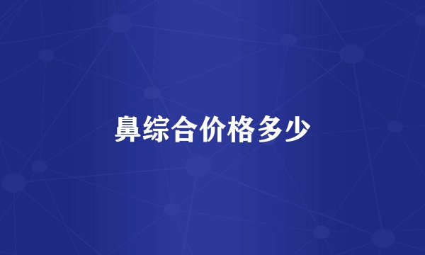 鼻综合价格多少