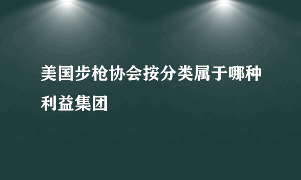 美国步枪协会按分类属于哪种利益集团