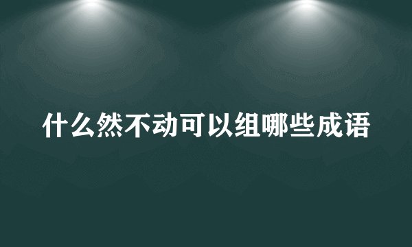 什么然不动可以组哪些成语